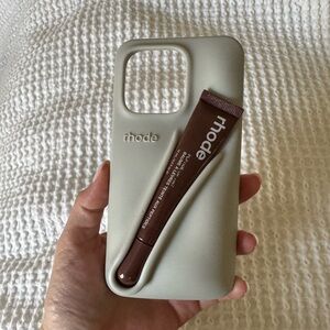 RHODE Cream Phone Case with Brown Holder